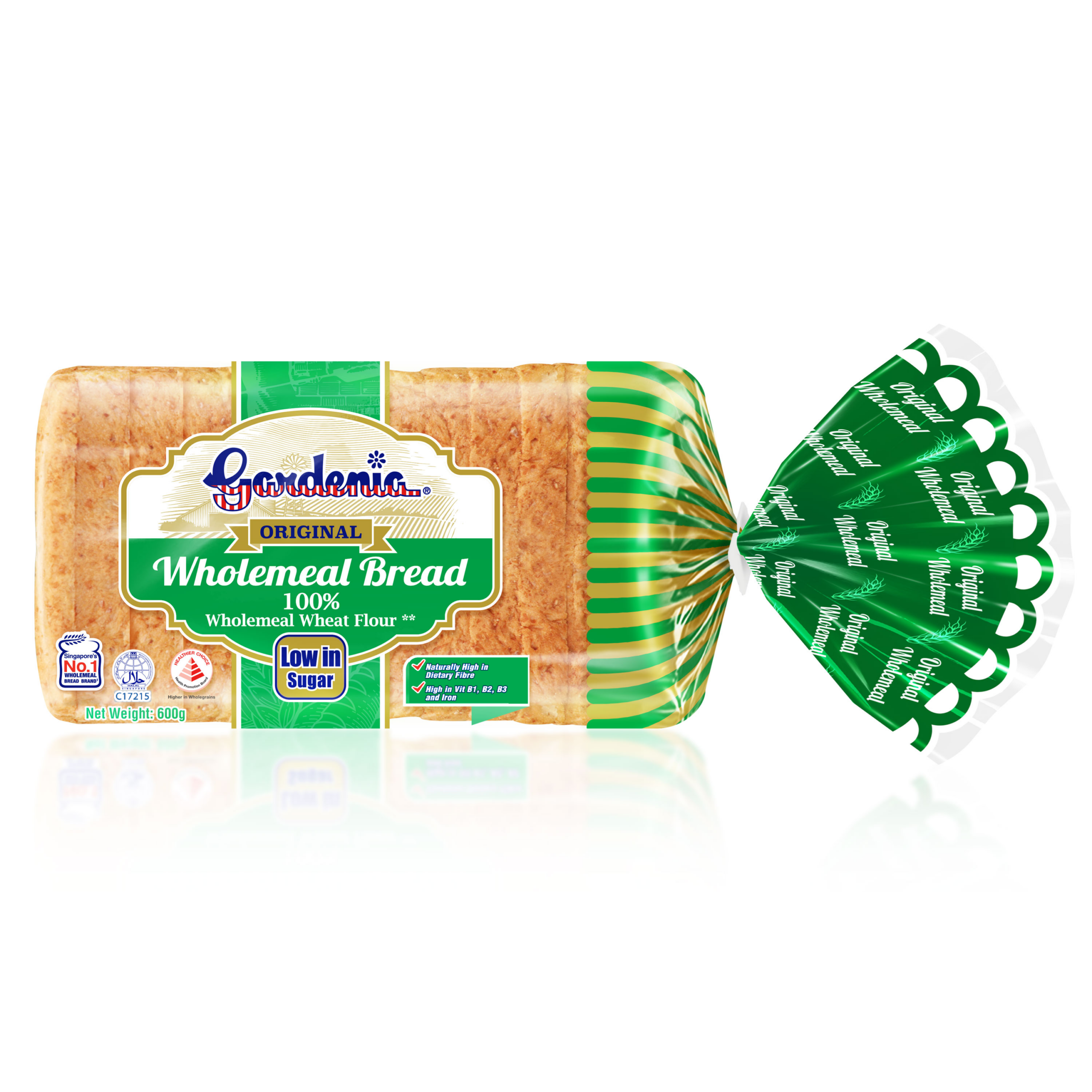 Gardenia Original Wholemeal Bread 600g Front 1 (edited - YRI Halal)